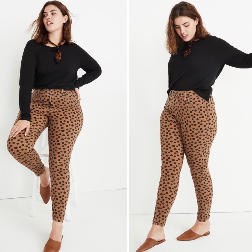 Madewell 10” High-Rise Skinny Jeans in Leopard Dot